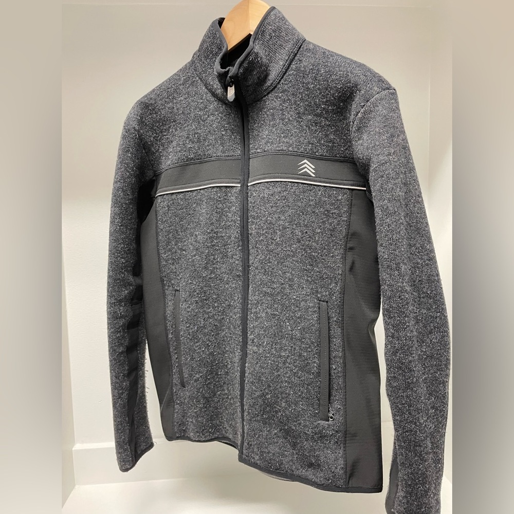 Solaris black/gray wool/nylon/polyester jacket